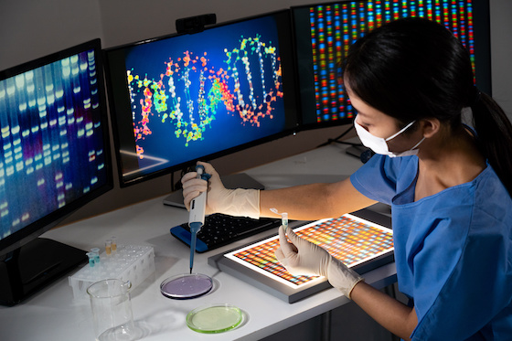 Sangamo Therapeuticsのファブリー病遺伝子治療をイメージしたDNA解析と研究者