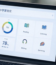 英語4技能の学習画面を表現したイメージ（実画面ではありません）